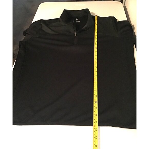ADIDAS- MENS BLACK GOLD PULLOVER HALFZIP-UP CLOSURE LONG SLEEVE SWEATER SIZE L - Picture 6 of 7